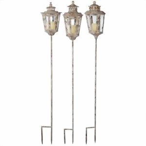 Dekorativer englischer Landhausstil Beetstecker mit Laterne